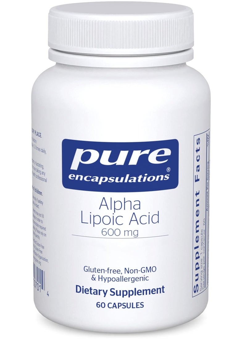 Pure Encapsulations - Alfa Lipoic Acid 600 mg - 60 Capsules - Image 1