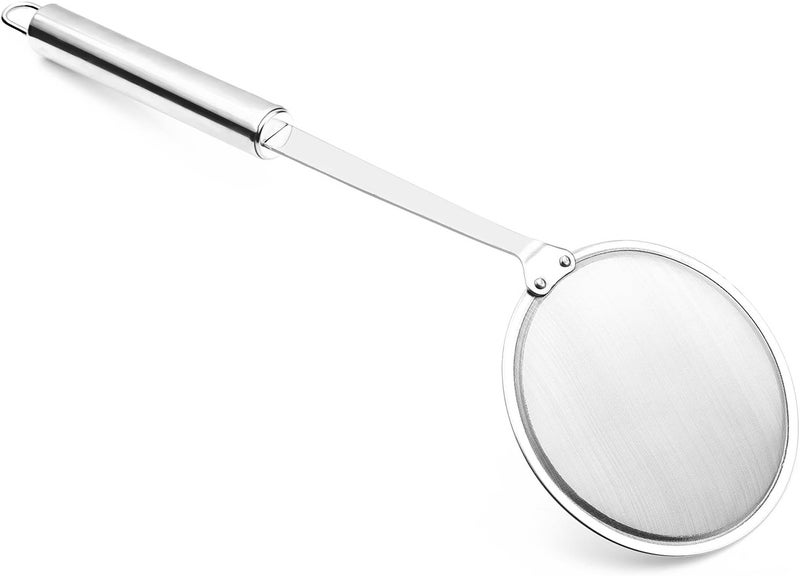 Hiware Stainless Steel Fat Skimmer Spoon - Fine Mesh Food Strainer for Grease, Gravy and Foam, Japanese Hot Pot Skimmer with Long Handle - Image 2