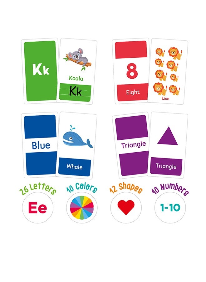 58 Alphabet Flash Cards For Toddlers Ages 2-4 - Learn Colors Numbers Shapes ABC Letters - Toddler Kids Learning Educational Toys Preschoolers Flashcards - Image 3