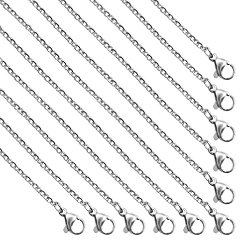 Andblue 30 Pack Necklace Chains 2mm Stainless Steel Link Cable Chain Necklace Bulk for DIY Jewelry Making Supplies (20 Inches) - Image 1