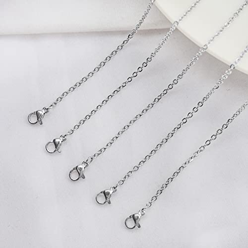 Andblue 30 Pack Necklace Chains 2mm Stainless Steel Link Cable Chain Necklace Bulk for DIY Jewelry Making Supplies (20 Inches) - Image 2
