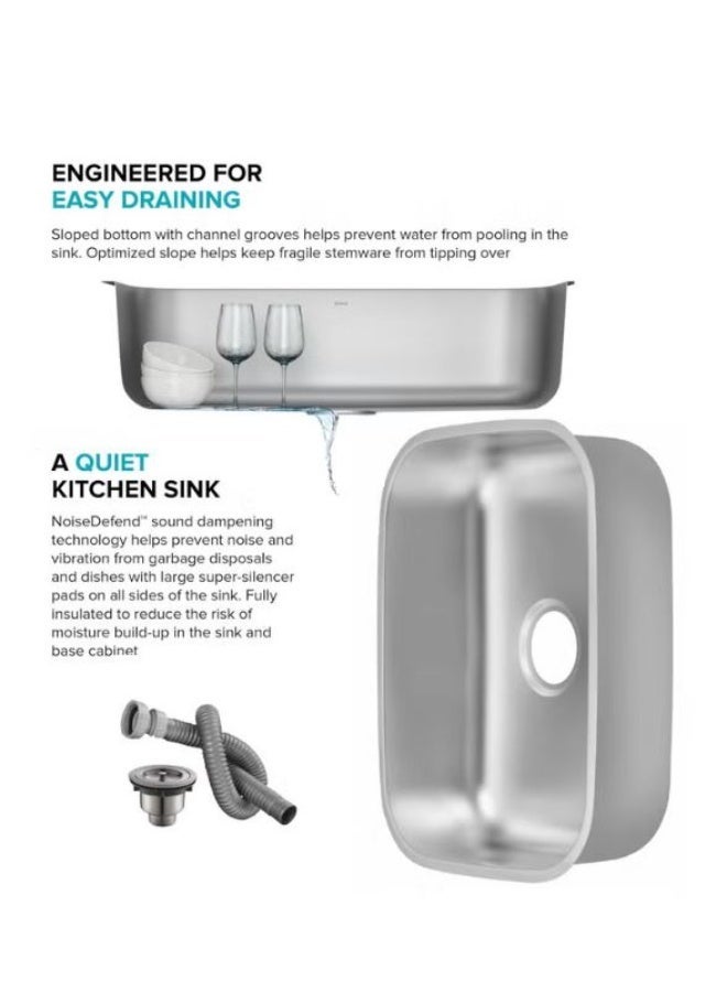 Premium Stainless Steel Kitchen Sink 53×43 cm – 1mm Thickness – Rust Resistant – Deep Practical Design - Image 5
