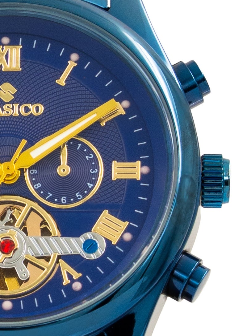 Clasico Nexura 6-Hands Chronograph Watch – Midnight Sapphire Edition with Stainless Steel Strap – Elite Y121 Calibre Movement – Waterproof Design - Image 2