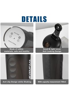 GEMFUL Shaker Bottle for Protein Mixes BPA-Free Leak Proof Shaker Smothies Mixer Water Cups 750ml 2 Pack  - Image 5
