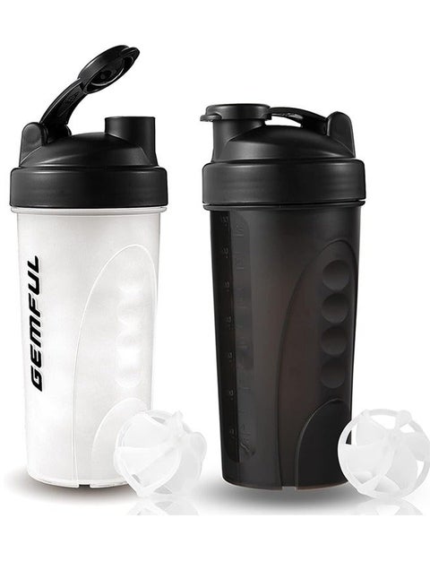 Shaker Bottle for Protein Mixes BPA-Free Leak Proof Shaker Smothies Mixer Water Cups 700ml 2 Pack