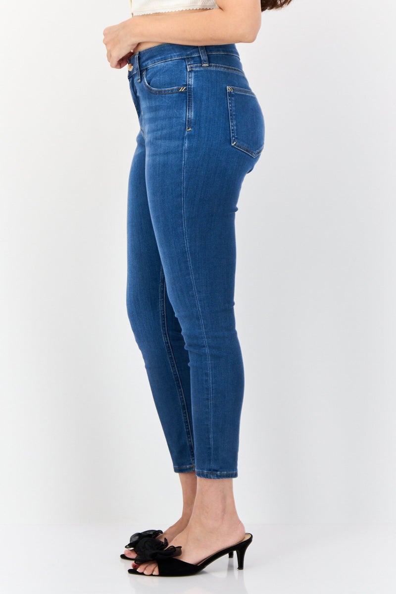 ESPRIT Women Skinny Fit Washed Stretchable Jeans, Blue - Image 4