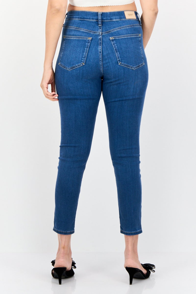 ESPRIT Women Skinny Fit Washed Stretchable Jeans, Blue - Image 3