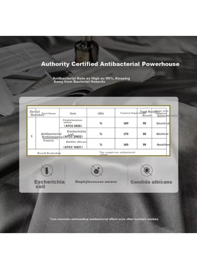 La Torretta Single Piece 100% Cotton Duvet Cover Antibacterial Upgraded Xinjiang Long-staple Cotton Full Cotton 200x230cm Grey