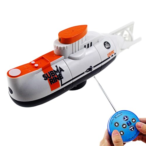 Tipmant RC Submarine Toy Remote Control Boat Underwater Diving Waterproof for Fish Water Tank Kids Birthday Gift (White) - Image 1