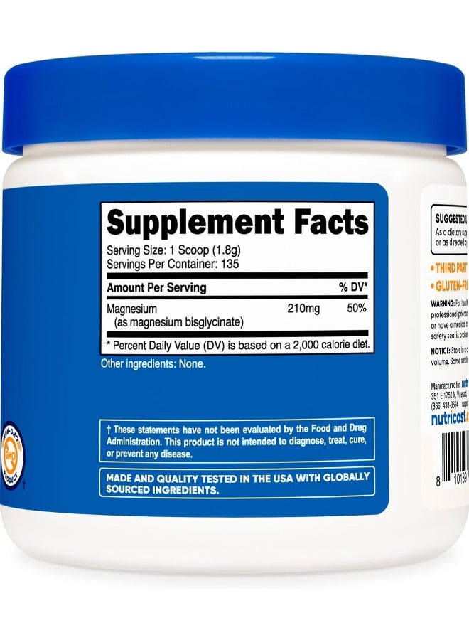 Nutricost Magnesium Glycinate Powder (250 Grammes) 350 servings  (Unflavored) - Image 5