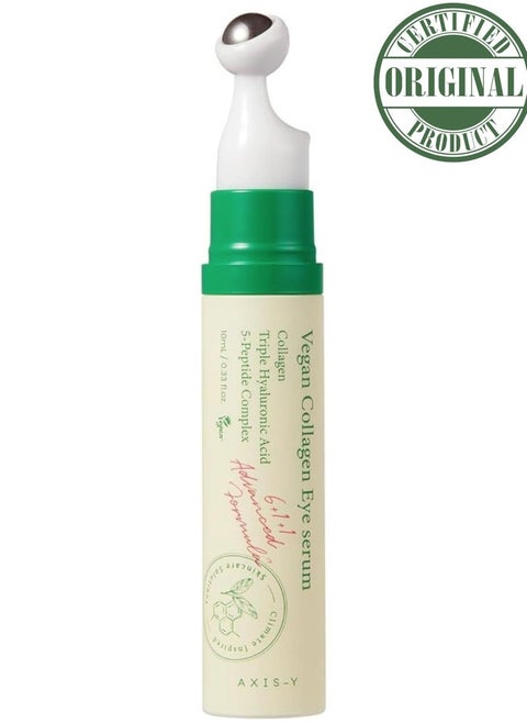 AXIS Y Vegan Collagen Eye Serum 10ml – Hydrating, Anti-Aging Formula for Puffiness, Dark Circles, and Fine Lines – Plant-Based Collagen, Suitable for All Skin Types