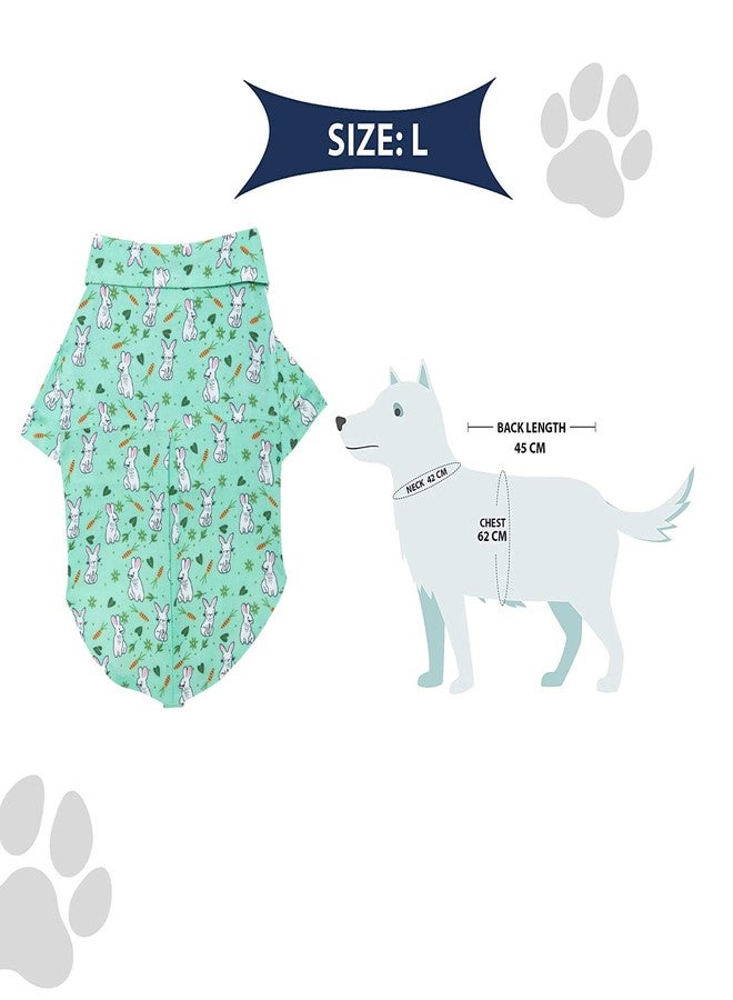 Lulala Dog Shirt Pet Daily Clothes Puppy Sweatshirt Dog Pullover Pet Summer Shirts Breathable T-Shirt Polo Bunny Print Doggie Short Sleeve Summer Beach Cool Pet Apparel for Pets (Pista,16Inch) - Image 5