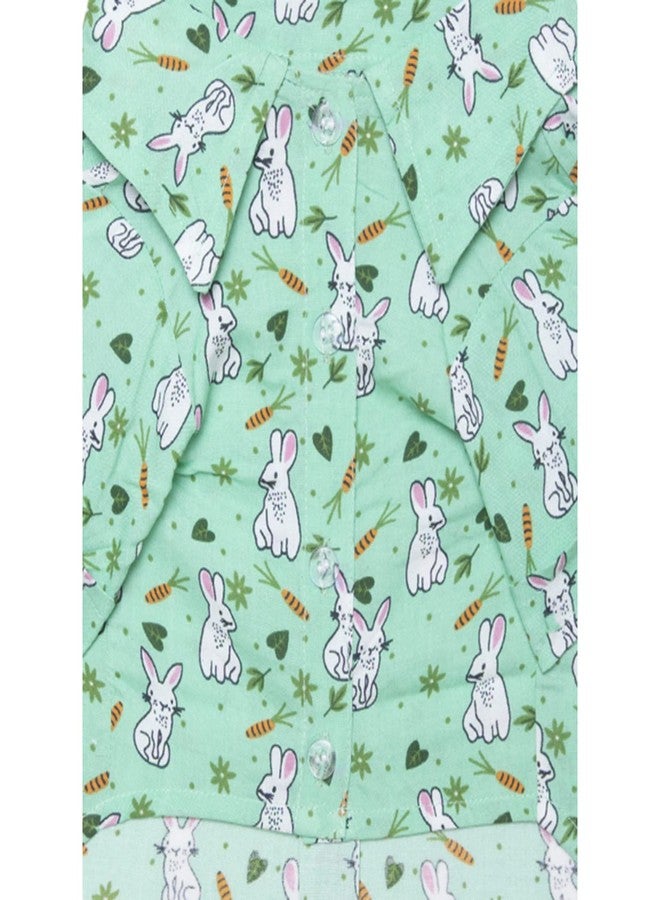 Lulala Dog Shirt Pet Daily Clothes Puppy Sweatshirt Dog Pullover Pet Summer Shirts Breathable T-Shirt Polo Bunny Print Doggie Short Sleeve Summer Beach Cool Pet Apparel for Pets (Pista,16Inch) - Image 3