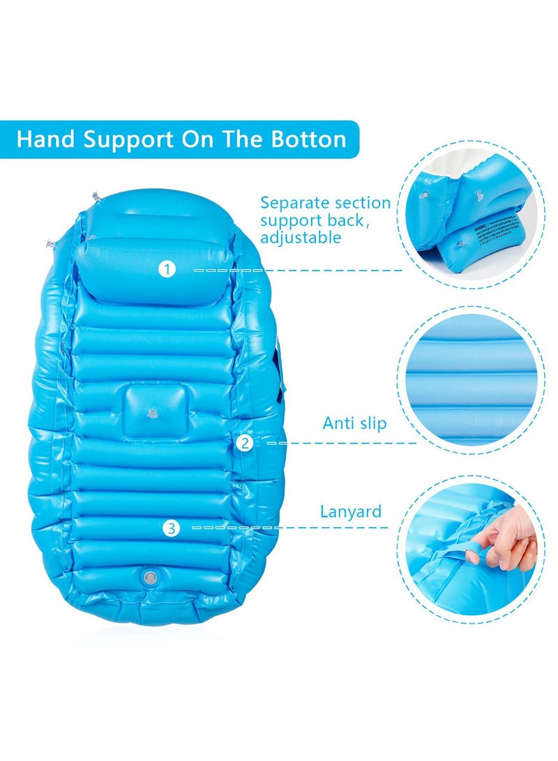 ميكسد طفل نفخ حوض استحمام ، حوض استحمام الطفل المحمولة المضادة للانزلاق السفر حوض استحمام ، ميني حوض سباحة الهواء للأطفال سميكة قابلة للطي حوض الاستحمام مع مضخة الهواء ( الأزرق ) - Image 4