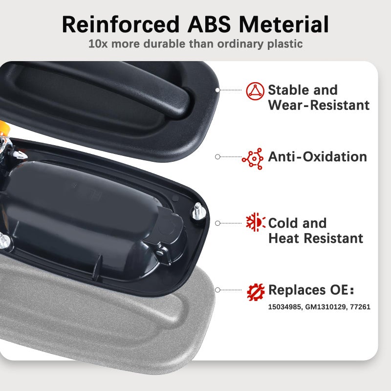 FAERSI Exterior Outside Door Handle Front Left Driver Side for 1999-2007 Chevy Silverado, Tahoe, Suburban, Avalanche, GMC Sierra, Yukon Denali, Cadillac Escalade 77261 15034985 - Image 4