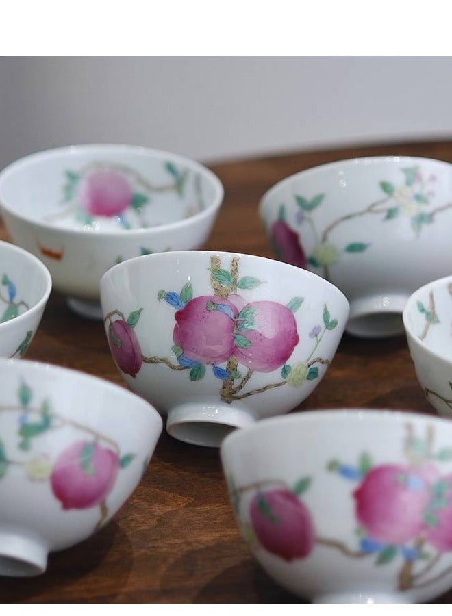 five peach  chicken heart coffee and tea cup  - Image 3