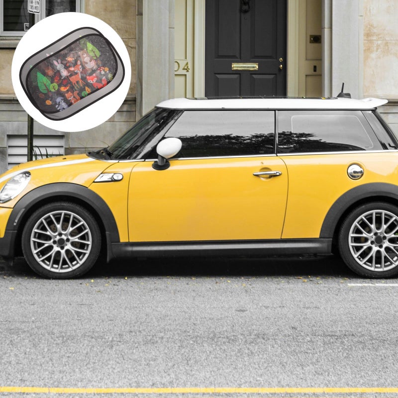 🚗 واقيات نوافذ السيارة واقية من أشعة الشمس مانعة للأشعة فوق البنفسجية سهلة التركيب متينة ٢ قطعة - Image 1