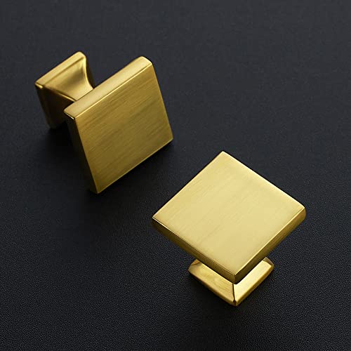 HomeExpert Home Expert 30 Pack Cabinet Knobs Gold Kitchen Cabinet Knobs Gold Knobs for Dresser Drawers Brushed Brass Kitchen Hardware for Cabinets Square Drawer Pulls - Image 3