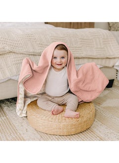 Konssy Konssy Muslin Baby Blankets for Girls Boys, 100% Cotton Crib Blanket for Infant Toddler, Super Soft and Lightweight Nursery Swaddling Wrap 40"x36" (Floral)  - Image 4