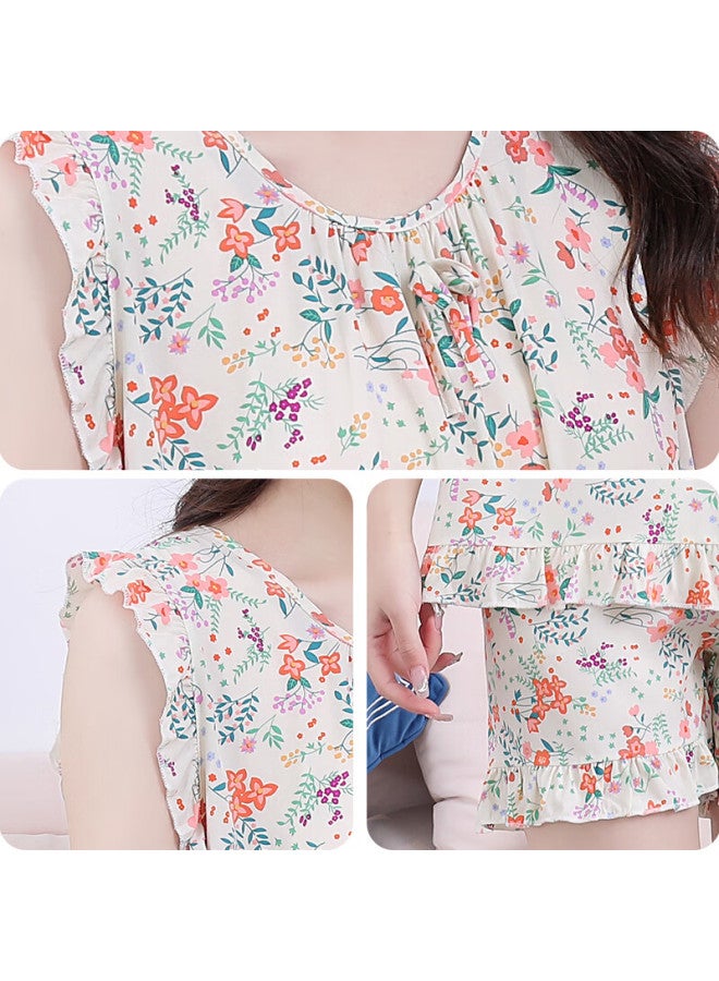 LANG SHA Langsha 25th Anniversary Spring/summer New Silk Pajamas Set Thin Cool Antibacterial Dust Mite Loose Plus Size Comfortable Breathable Pajamas - Image 5