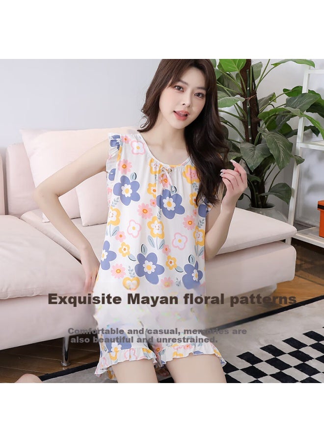 LANG SHA Langsha 25th Anniversary Spring/summer New Silk Pajamas Set Thin Cool Antibacterial Dust Mite Loose Plus Size Comfortable Breathable Pajamas - Image 4
