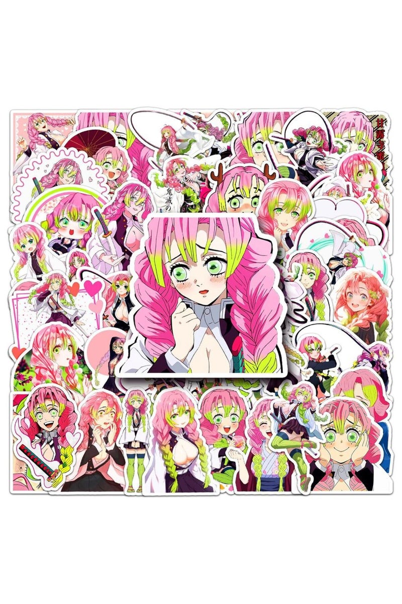 MULTICOLOR 50Pcs Kawaii Kanroji Mitsuri Anime Stickers Demon Slayer Sticker Aesthetics Scrapbooking