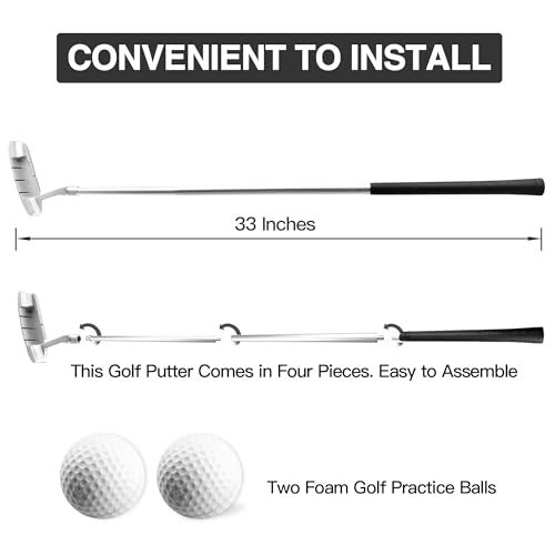 Asyxstar Upgraded Golf Putter with Golf Alignment Line - Cool Putter for Men Women, Golf Clubs Set for Mini 33" Golf Putter with 2 Golf Practice Balls for Any Putting Mat - Image 2
