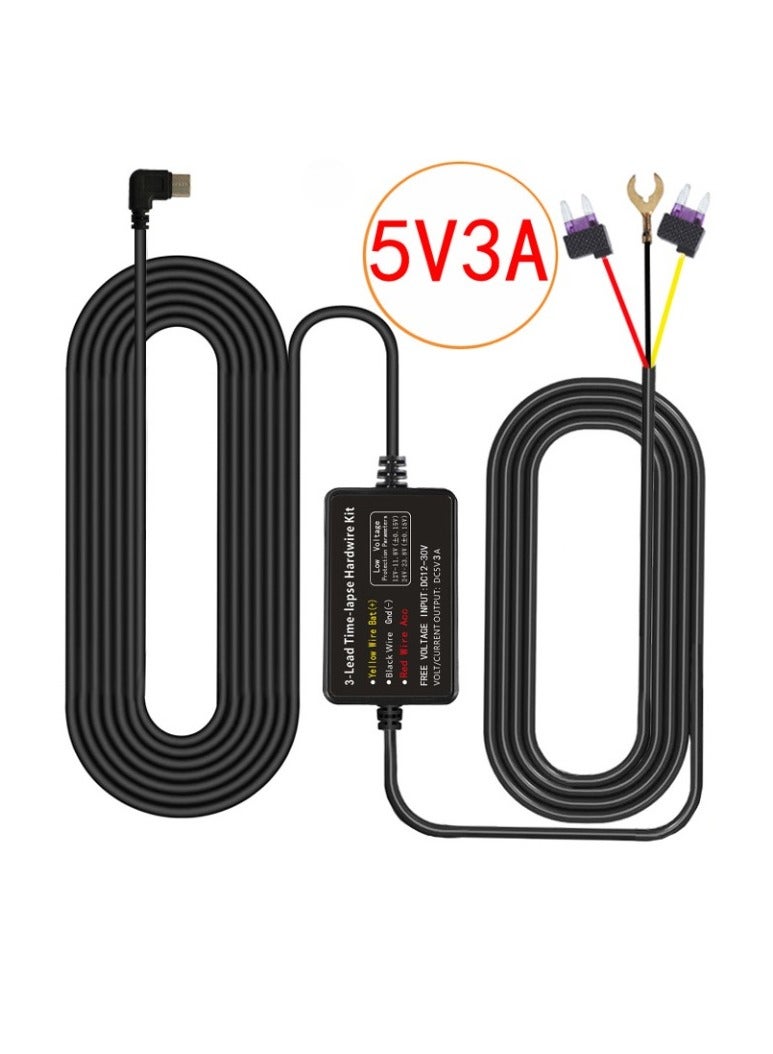Beauenty Dash Cam Hard Wire Kit, Strong And Durable Parking Monitor Buck Line, Low Voltage Protection Portable Car Charger Cable Kit For DVRS GPS Recorder, (Type C Curved 3A Safety Film Set) - Image 1