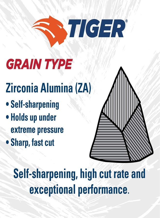 Weiler 59702 Tiger Zirconia Alumina Resin Fiber Sanding & Grinding Disc, 5" Diameter, 36 Grit, 7/8" Arbor Hole (Pack of 25) - Image 4