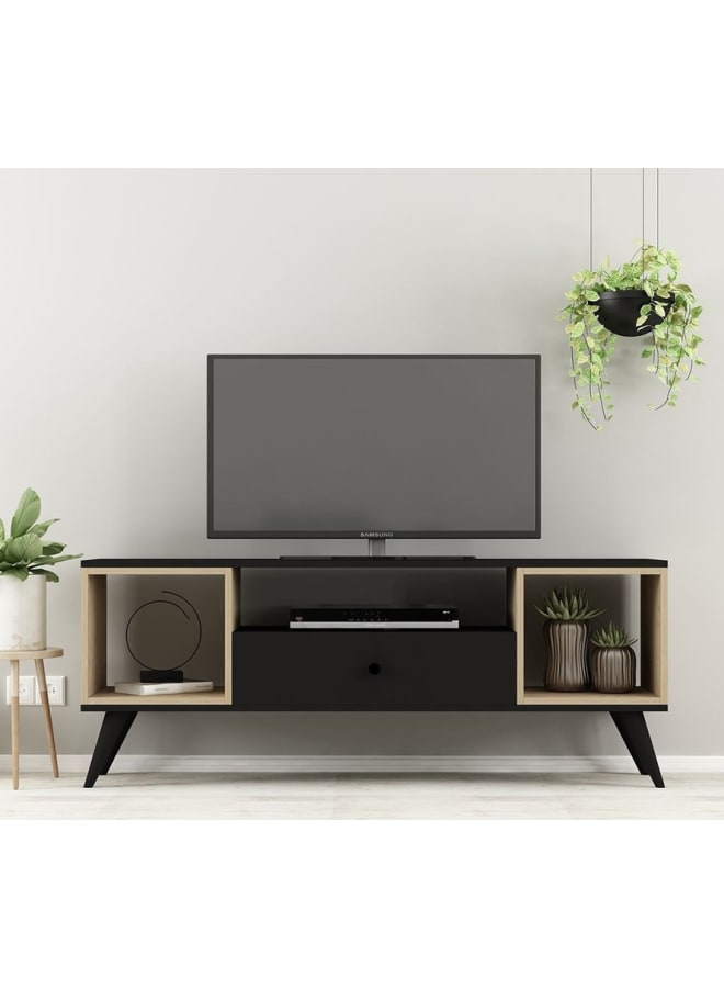 Retro RA-U54 TV Table 150 x 59 x 35 cm - Black x Beige - Image 1