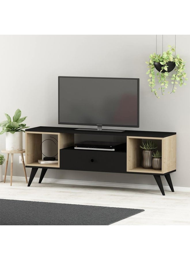 Retro RA-U54 TV Table 150 x 59 x 35 cm - Black x Beige - Image 4