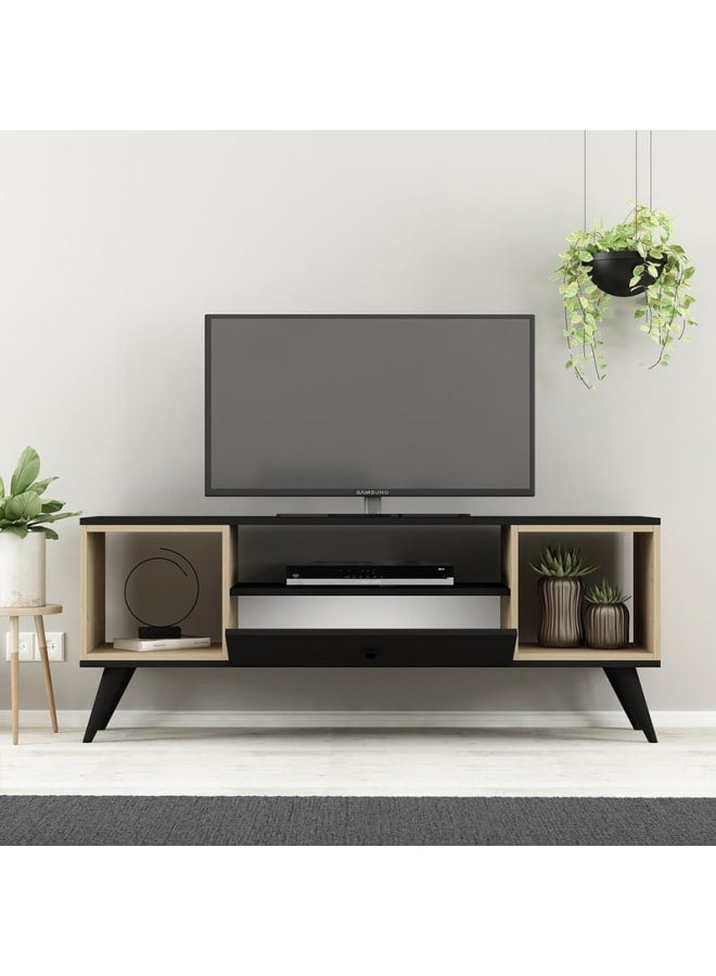 Retro RA-U54 TV Table 150 x 59 x 35 cm - Black x Beige - Image 3