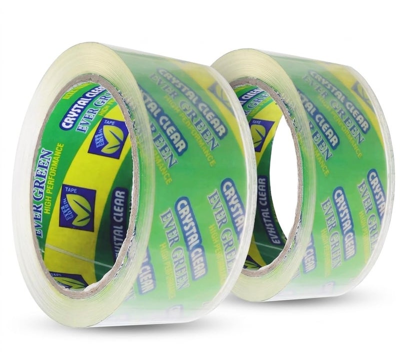 2 Rolls Clear Wide Tape - 200 Meters for Sealing, Packing and Transporting Goods - Image 1