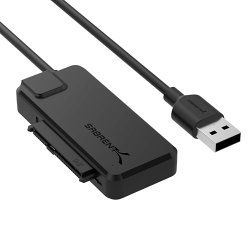 SABRENT USB 32 Type A to SATAU2 SSD Adapter Cable with 12V2A Power Supply ECU2SA - Image 1