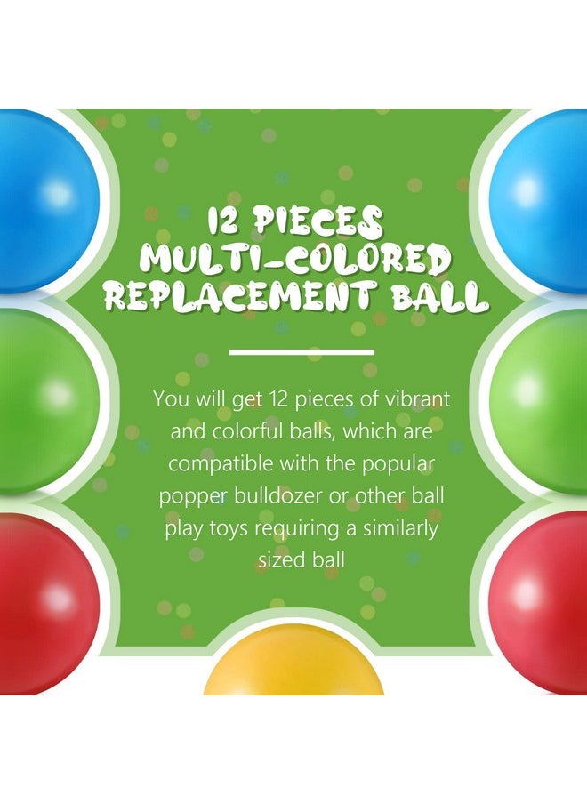 Civaner - Multi Colored Replacement Toy Balls Crush Proof Bulldozer Balls Soft Plastic Air Filled Ocean Balls For 1.75 Inch Balls Toys For Aged 3+ (12 Pieces) - Image 1