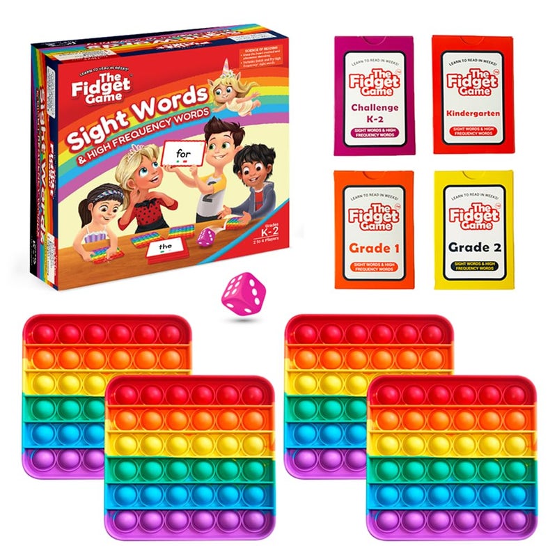 THE FIDGET GAME Sight Words Game  Reading Flashcards and Pop Fidget Toys for Kids K to Second Grade  Learning Activities and Games for HighFrequency Dolch Sight Words  Includes Mats and Dice - Image 2
