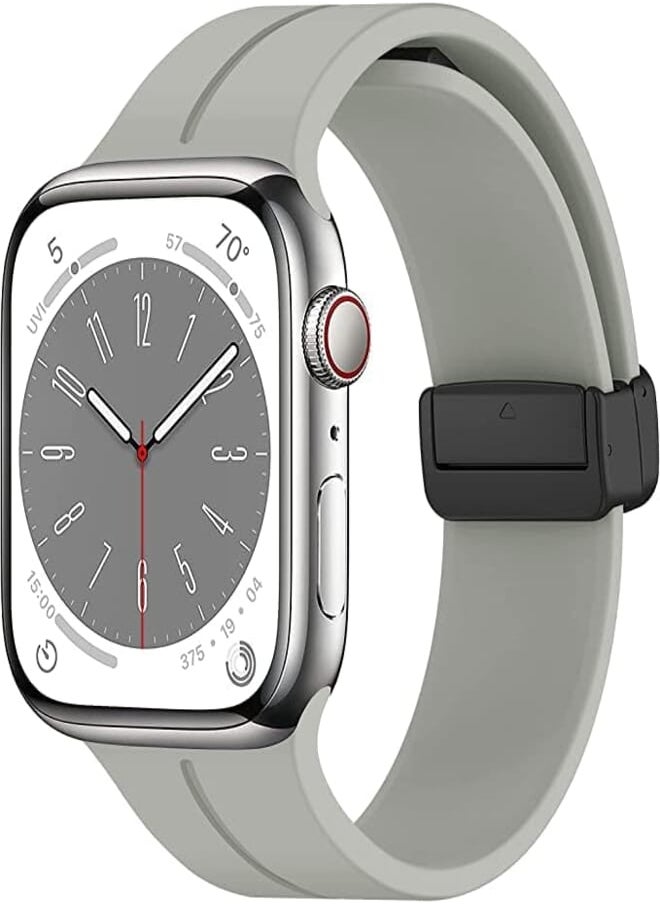 AWH - AWH iWatch Bands for Apple Watch Band Women men, Sport Silicone Strap, Magnetic D-Buckle Replacement WristBands for Apple Watch Series 8/ultra/7/SE/6/5/4/3/2/1 - Image 1