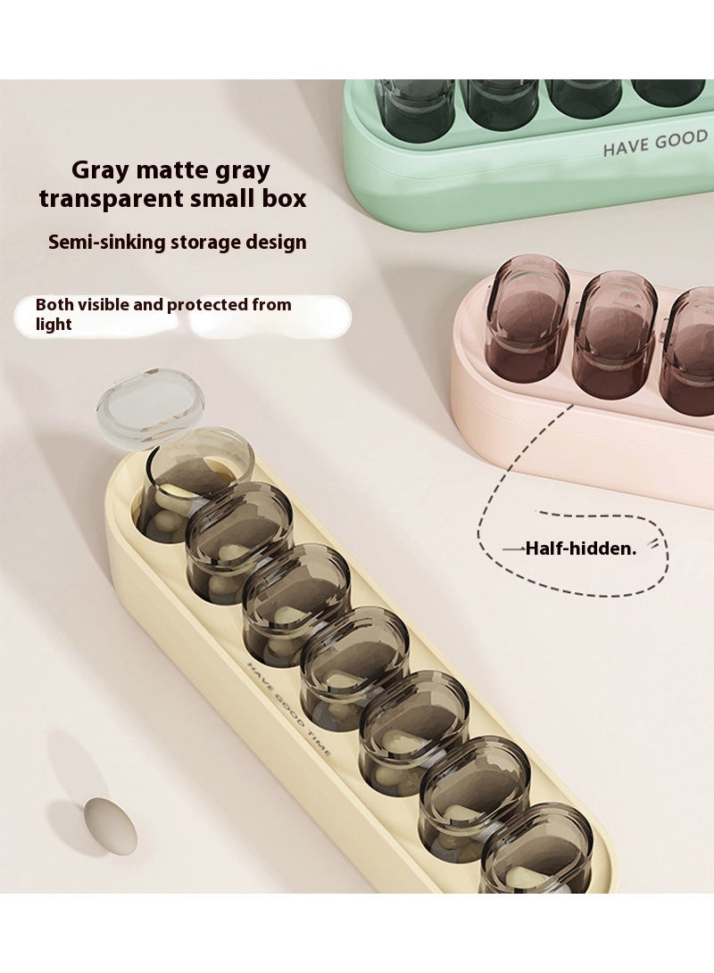 lebonaer Weekly Pill Organizer 1 Time a Day, Detachable Pill Box 7 Day, Portable Travel Pill Case, Large Medication Holder Container, Once Daily Pillbox Dispenser for Vitamin Medicine Supplement, Yellow - Image 4