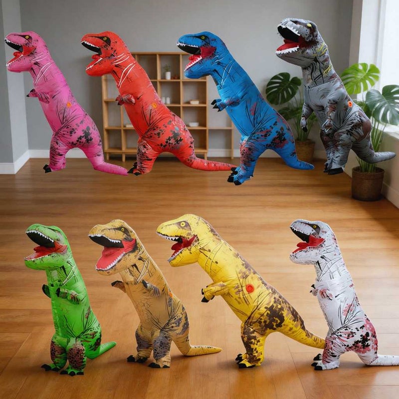 Inflatable Halloween Costumes, Ride on T-Rex Dinosaur Shark Alien Ghost Carry Me Pumpkin, 210T Polyester, Fits 100-190cm, with Air Blower & Battery Box, for Cosplay Kids Adults - Image 5