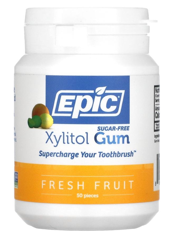 Epic Dental Xylitol Gum Sugar-Free Fresh Fruit 50 Pieces 