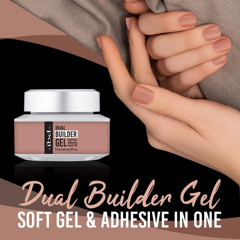 ibd Dual Builder Gel in Warm Nude, Soft Gel and Adhesive, Easy Soak Off, 0.5 oz - Image 3