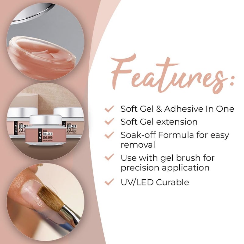 ibd Dual Builder Gel in Warm Nude, Soft Gel and Adhesive, Easy Soak Off, 0.5 oz - Image 4
