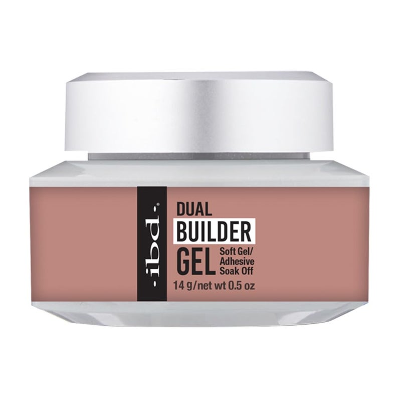 ibd Dual Builder Gel in Warm Nude, Soft Gel and Adhesive, Easy Soak Off, 0.5 oz - Image 1