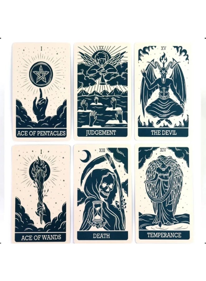 NIBEMINENT بطاقات تاروت الساحرة السحرية عالية الجودة - بطاقات ألعاب الترفيه والاستجمام - بطاقات تاروت للتجمع العائلي - بطاقات ألعاب - مجموعة مكونة من 78 بطاقة - Image 3