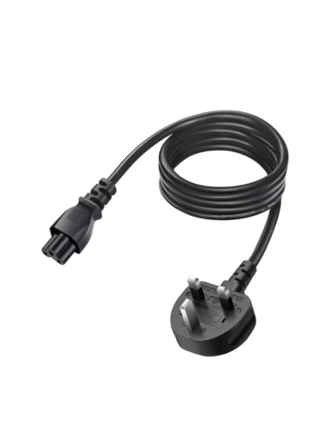 Laptop Power Cable UK Plug to C5 3 pin Laptop Power lead 1.8M - Image 2