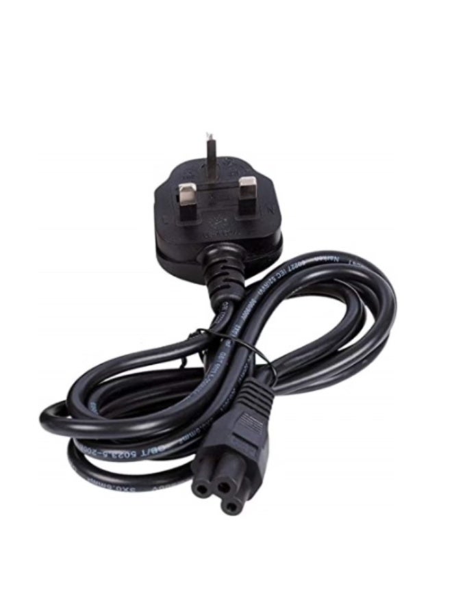 Laptop Power Cable UK Plug to C5 3 pin Laptop Power lead 1.8M - Image 1