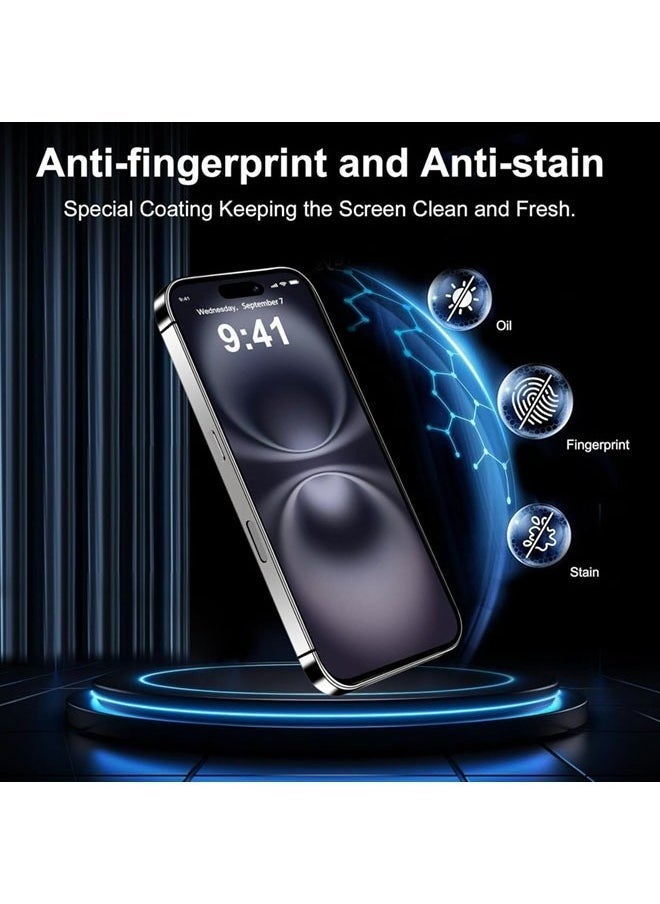 Raxoom 2 PACK iPhone 16 Pro Screen Protector + 2 PACK Camera Lens Protector, Ultra 9H+ Tempered Glass, Full Coverage Screen Protection for iPhone 16 Pro â€“ Scratch Resistant, Anti-Fingerprint, Easy Installation - Image 2