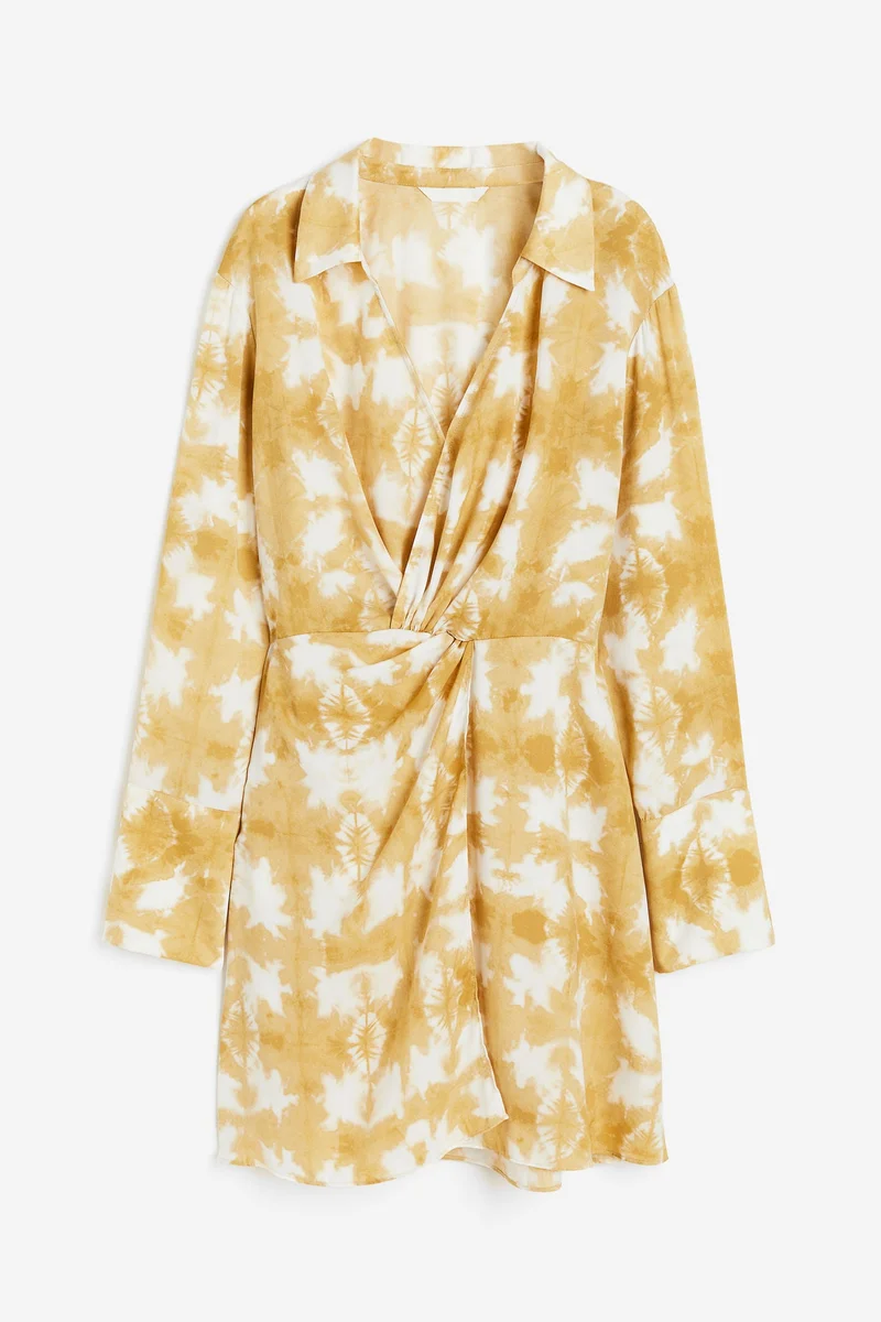 H&M Polo Neck Front Twist Shirt Dress