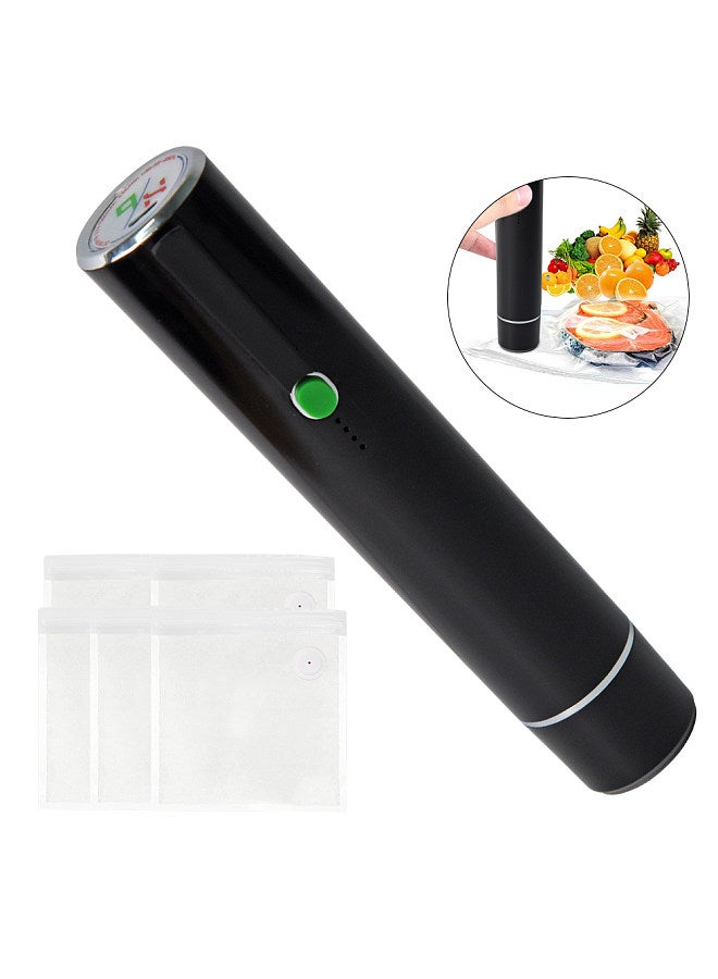 Handheld Vacuum Sealer Machine, Portable USB Type-C Charging Cordless 2-in-1 Automatic Food Vacuum Saver Sealer, with Sealing Bags, for Food Storage and Preservation, Black  - Image 1