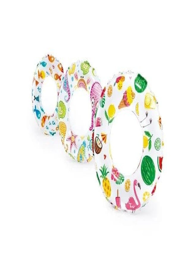 DHARNIX Swimming Printed Safety Pool Ring Tube | Fun & Secure Inflatable Float for Kids, Boys, Girls & Adults | Vibrant Beach & Pool Raft (20 Inch) - Image 4
